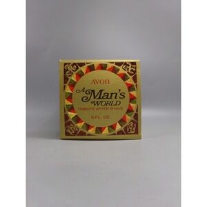 Vintage Avon A Mans World Tribute After Shave 6 fl oz Globe Decanter Full Bottle